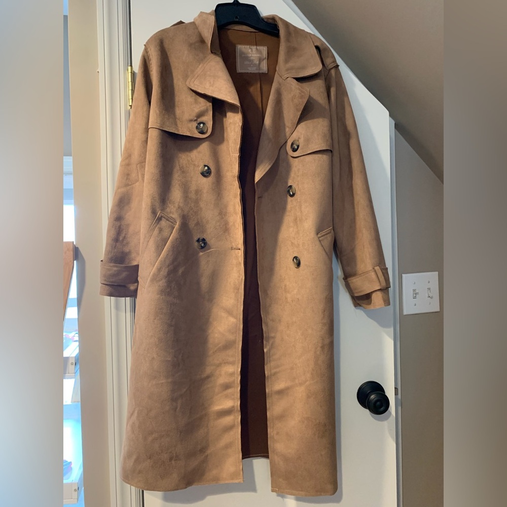 Suede (faux) Trench Coat